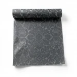 Italian Wallpaper Dark Gray Color Classic Design, Size 10mx0.70m, Model RC18040