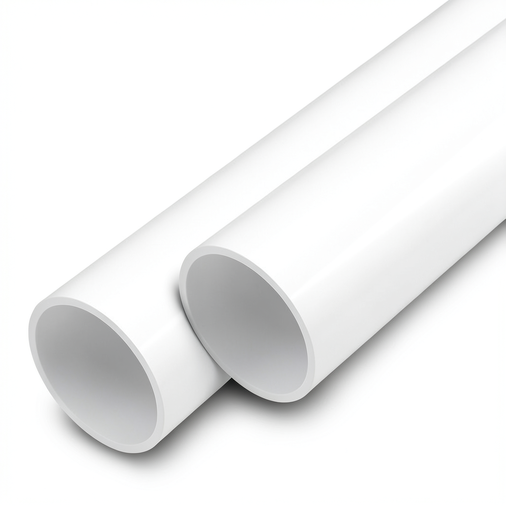 مواسير UPVC ضغط 6 بار قطر خارجي 200 مم سمك 4.9 مم لون أبيض