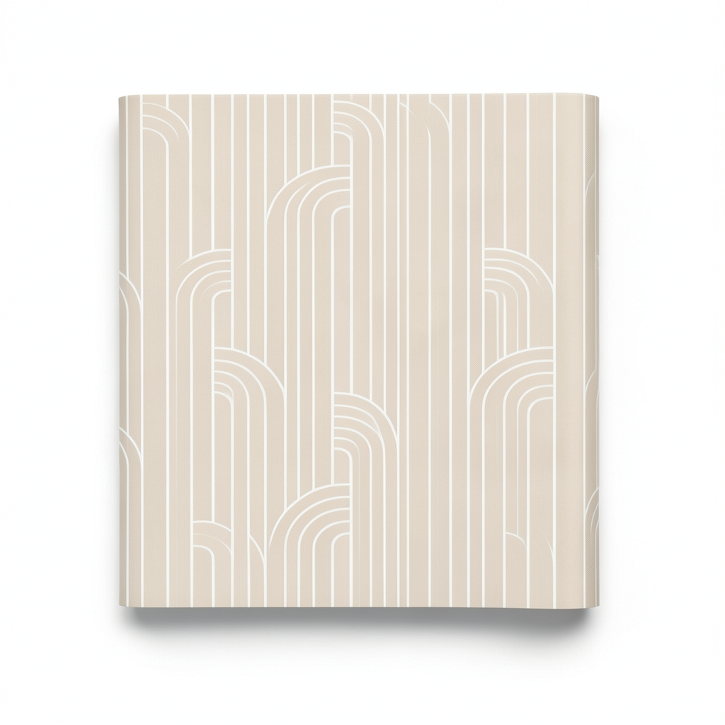 Italian Geometric Wallpaper 10m x 0.70m Beige, Model Z76034