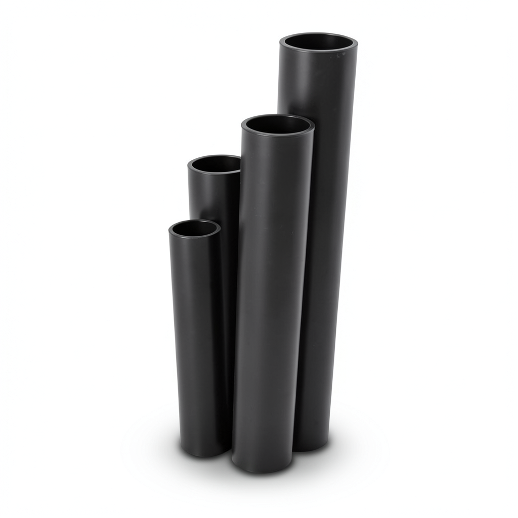 أنابيب HDPE SDR17 قطر خارجي 140 مم سمك 8.3 مم لون أسود