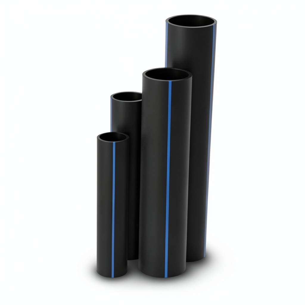 أنابيب HDPE SDR17 قطر خارجي 250 مم سمك 14.8 مم لون أسود