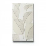 Leaf-patterned wall covering, beige, length 10m, width 0.53 m, model 73244