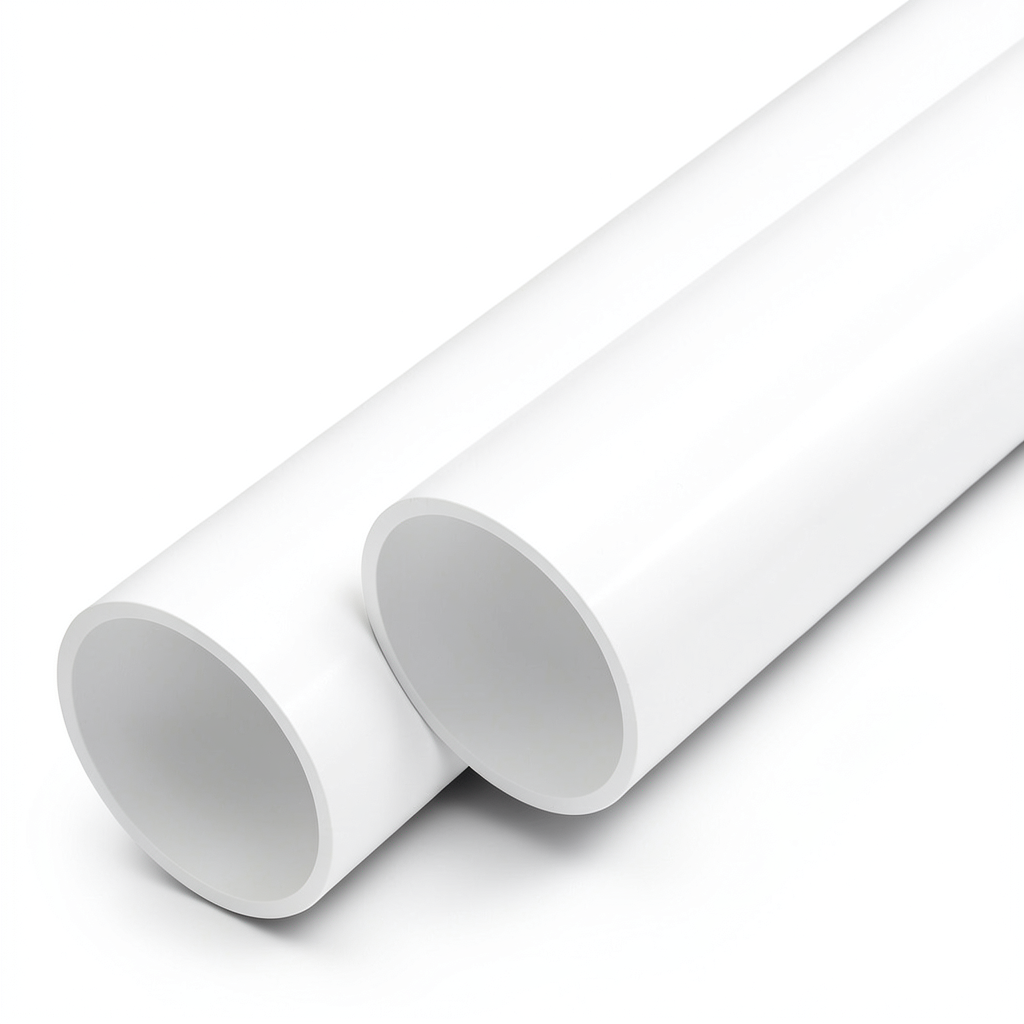 مواسير UPVC ضغط 6 بار قطر خارجي 200 مم سمك 4.9 مم لون أبيض
