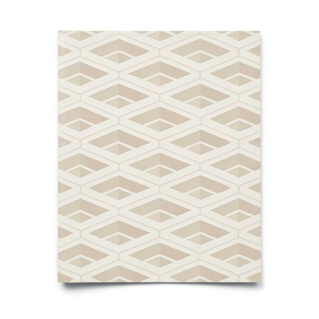 Italian Geometric Wall Covering 10m x 0.70m Beige, Model Z76036