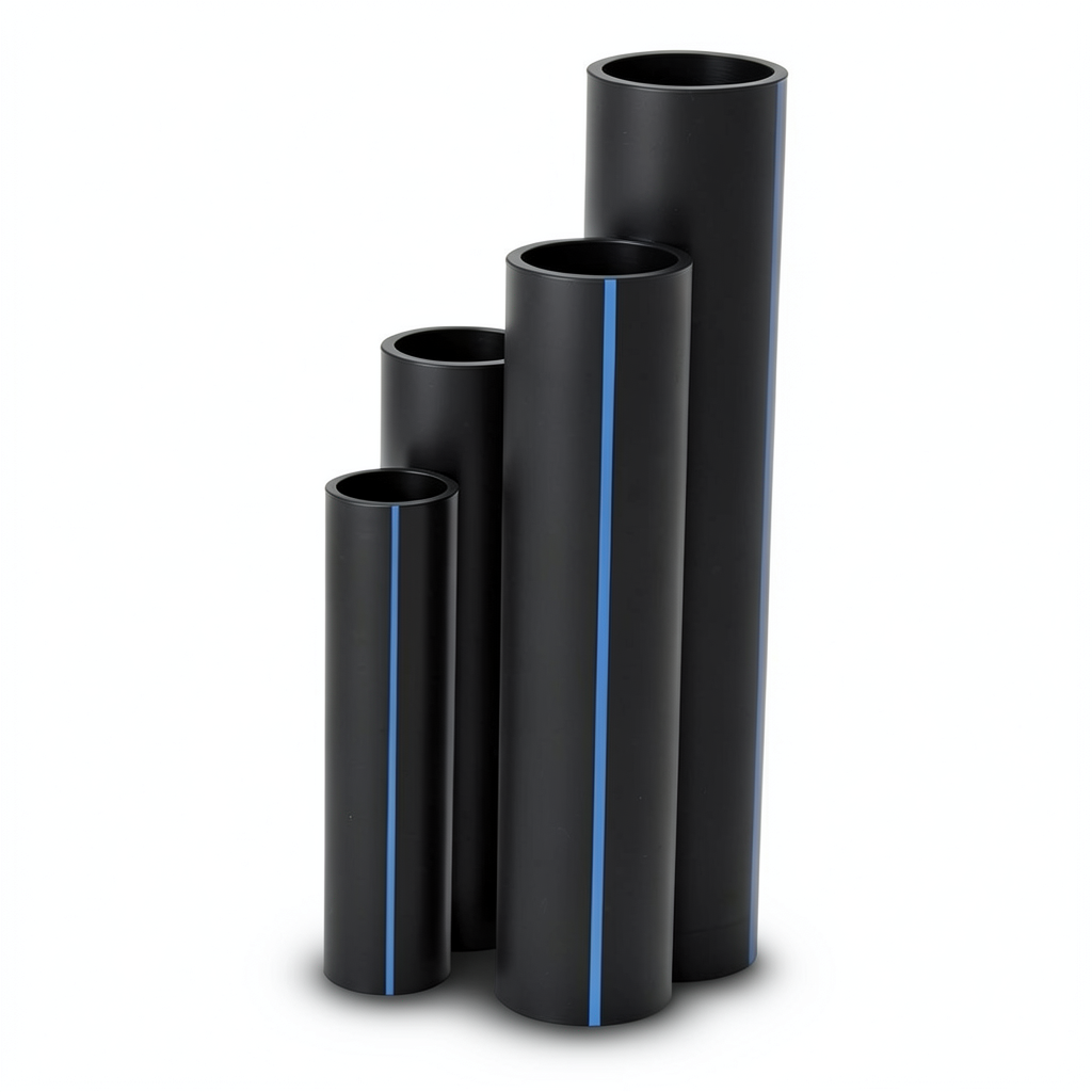 أنابيب HDPE SDR17 قطر خارجي 140 مم سمك 8.3 مم لون أسود