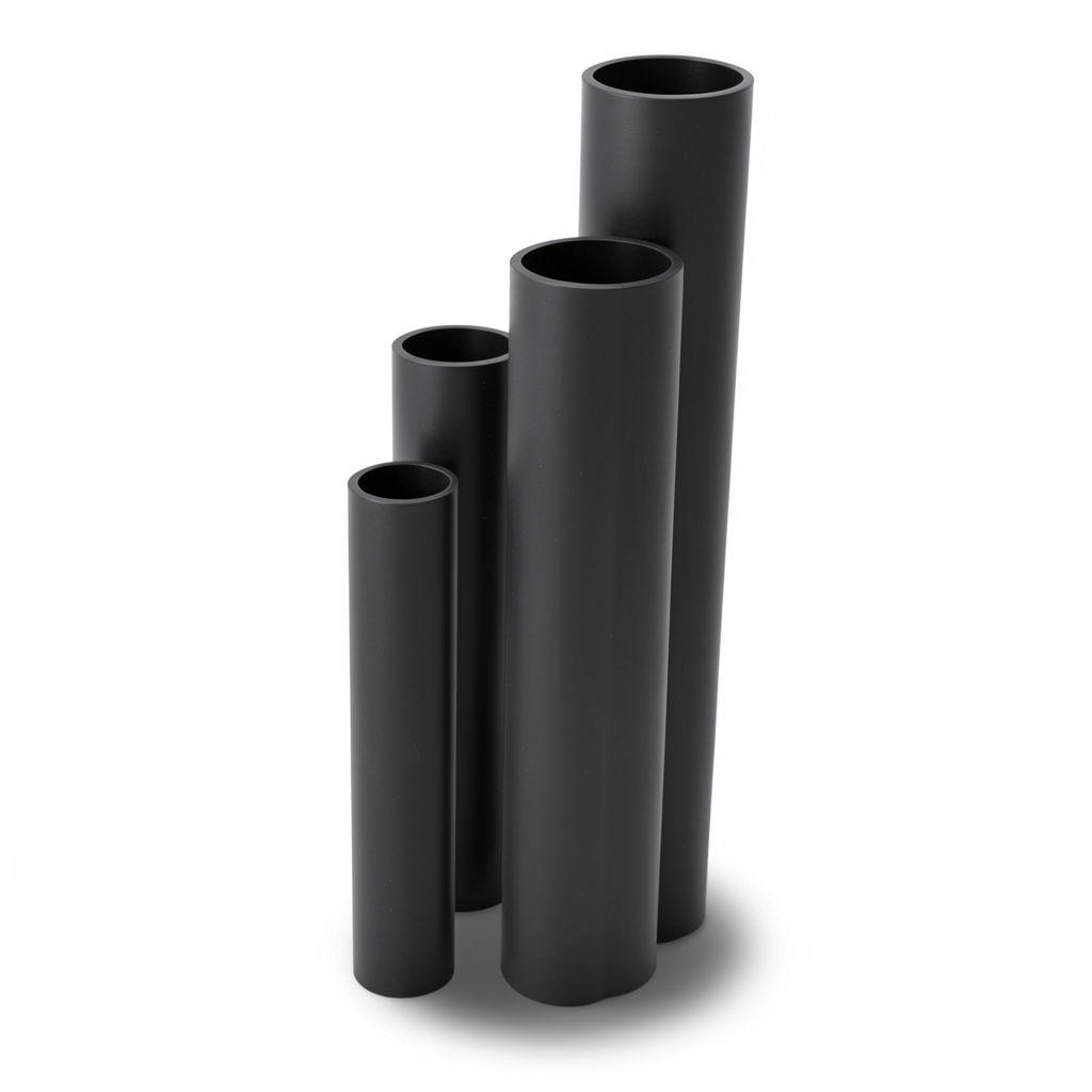 أنابيب HDPE SDR17 قطر خارجي 180 مم سمك 10.7 مم لون أسود