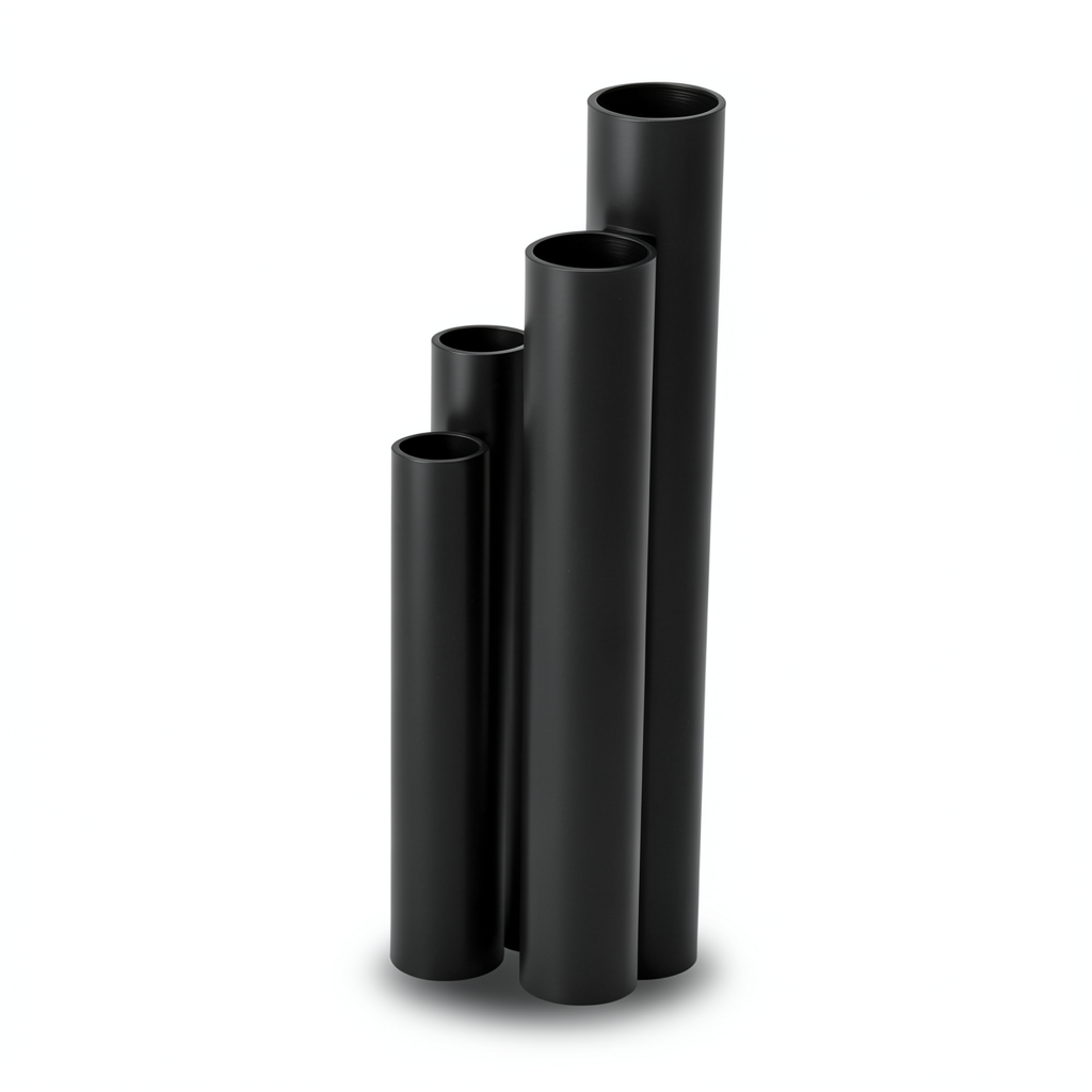 أنابيب HDPE SDR17 قطر خارجي 250 مم سمك 14.8 مم لون أسود
