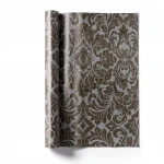Italian Wallpaper Dark Brown Color Classic Design, Size 10mx0.70m, Model RC18047