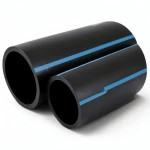 مواسير HDPE لشبكات المياه الغير مضغوطة ضغط 2 بار قطر خارجي 110 مم سمك 1.8 مم لون أسود