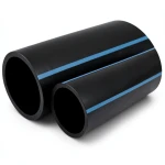 مواسير HDPE لشبكات المياه الغير مضغوطة ضغط 2 بار قطر خارجي 110 مم سمك 1.8 مم لون أسود