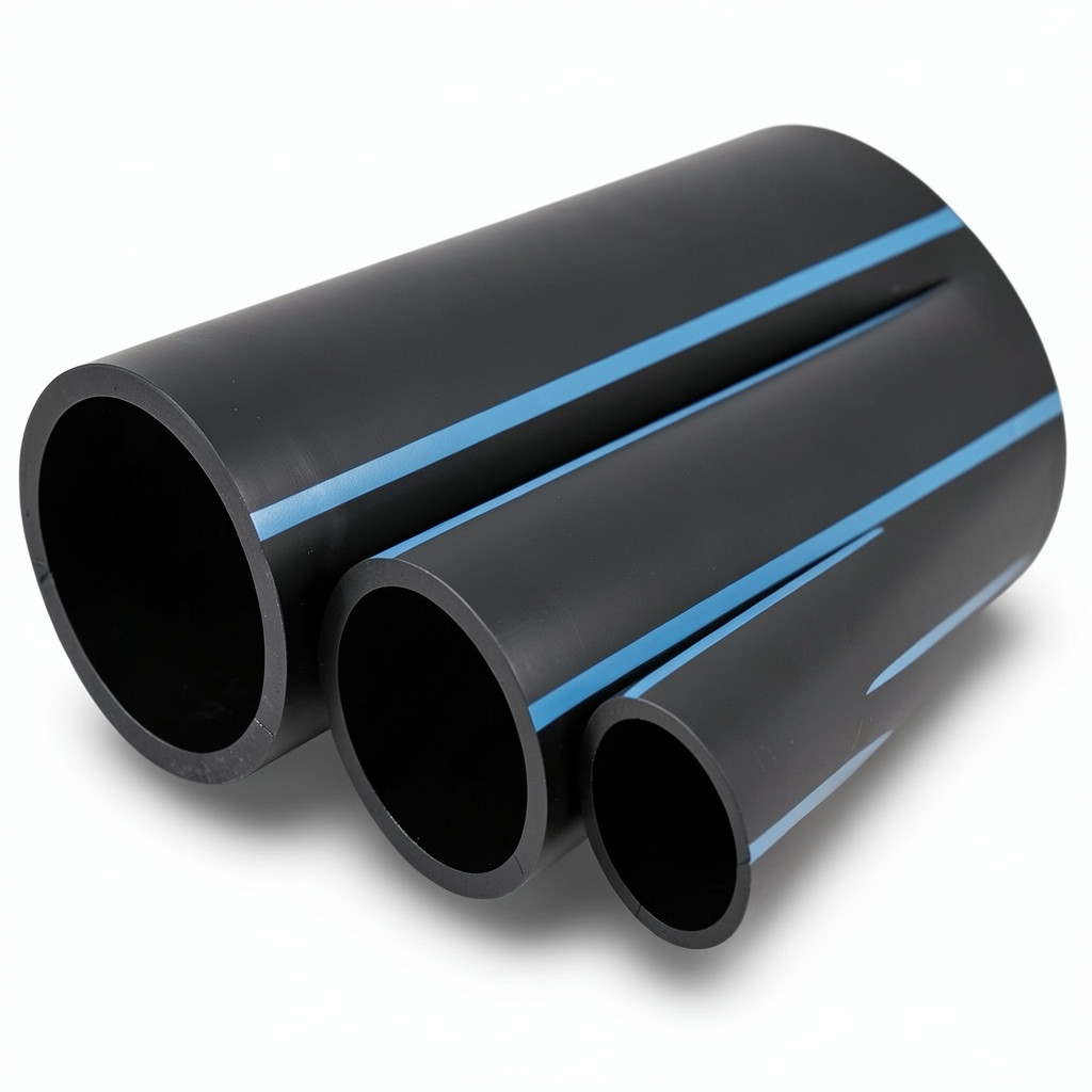 NPF HDPE Pipes Non Pressure Water Networks 2 Bar Pressure 125 mm OD 1.8 mm Thickness Black