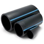 مواسير HDPE الوطني لشبكات المياه الغير مضغوطة ضغط 2 بار قطر خارجي 200 مم سمك 1.8 مم لون أسود