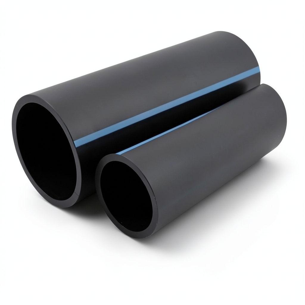 NPF HDPE Pipes Non Pressure Water Networks 2 Bar Pressure 200 mm OD 1.8 mm Thickness Black