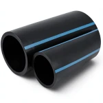 مواسير HDPE لشبكات المياه الغير مضغوطة ضغط 2 بار قطر خارجي 225 مم سمك 1.8 مم لون أسود