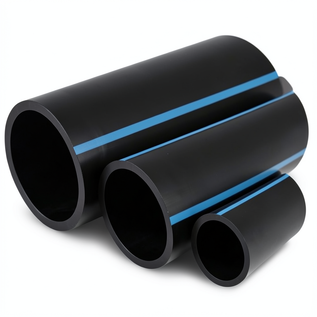 NPF HDPE Pipes Non Pressure Water Networks 2 Bar Pressure 500 mm OD 4 mm Thickness Black