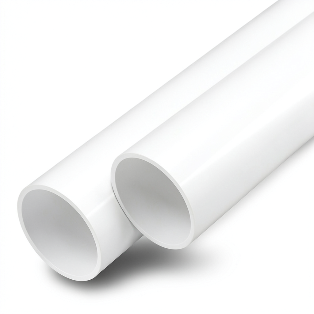 مواسير UPVC ضغط 8 بار قطر خارجي 160 مم سمك 4.9 مم لون أبيض
