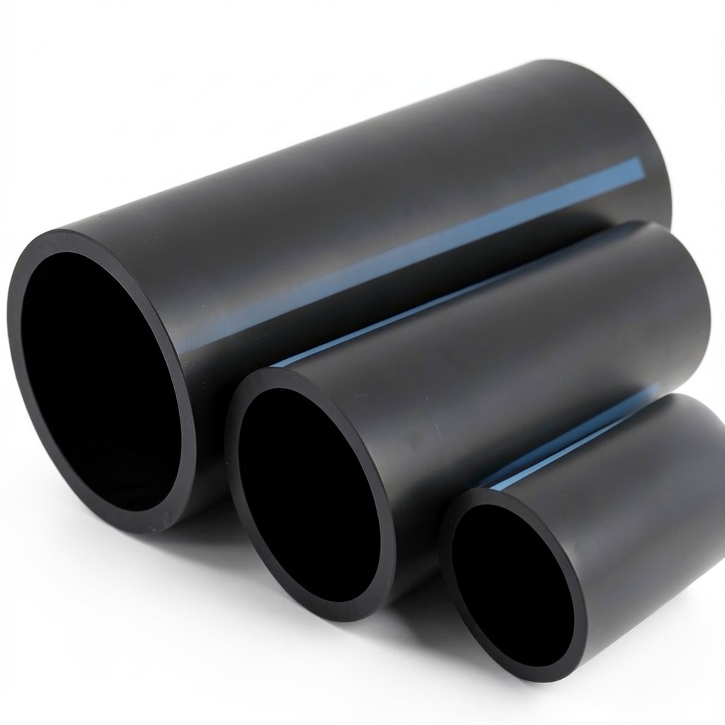 مواسير HDPE لشبكات المياه الغير مضغوطة ضغط 2 بار قطر خارجي 110 مم سمك 1.8 مم لون أسود