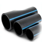 مواسير HDPE لشبكات المياه الغير مضغوطة ضغط 2 بار قطر خارجي 225 مم سمك 1.8 مم لون أسود