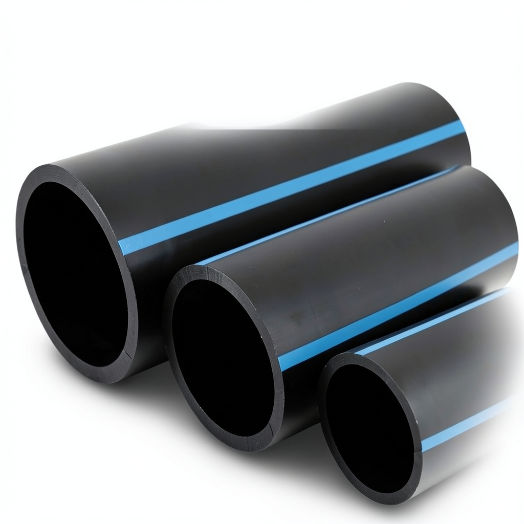 مواسير HDPE لشبكات المياه الغير مضغوطة ضغط 2 بار قطر خارجي 225 مم سمك 1.8 مم لون أسود