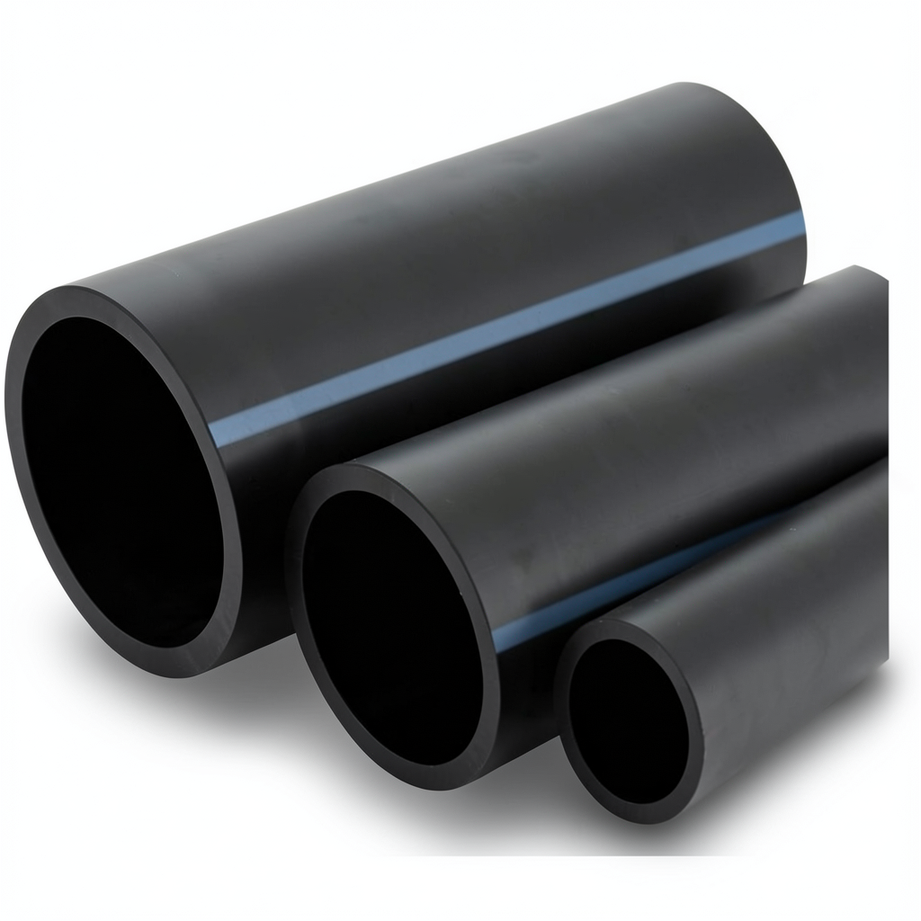 NPF HDPE Pipes Non Pressure Water Networks 2 Bar Pressure 500 mm OD 4 mm Thickness Black