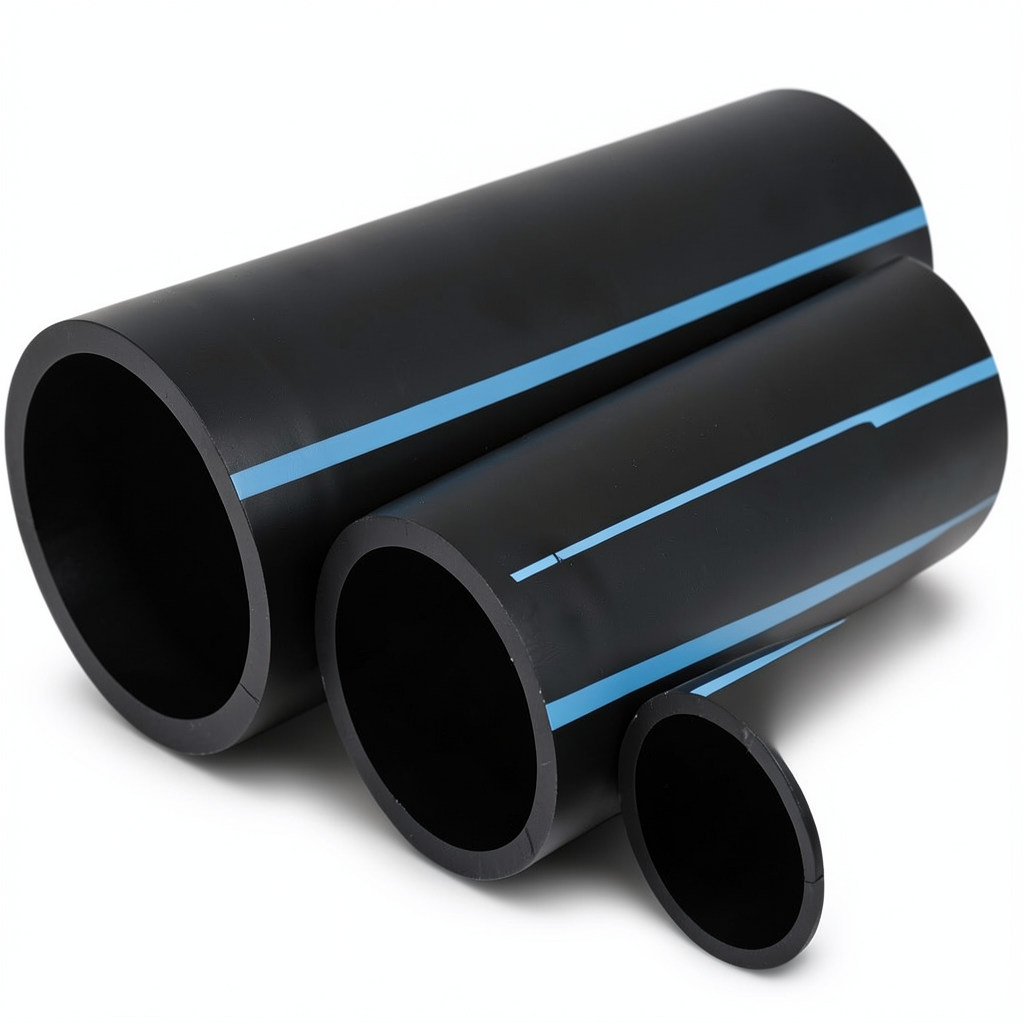 مواسير HDPE الوطني لشبكات المياه الغير مضغوطة ضغط 2 بار قطر خارجي 630 مم سمك 5 مم لون أسود
