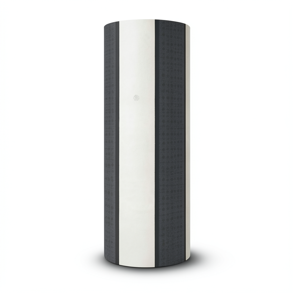 Italian Wallpaper Dark Gray with Beige Striped Design, 10m x 0.70m