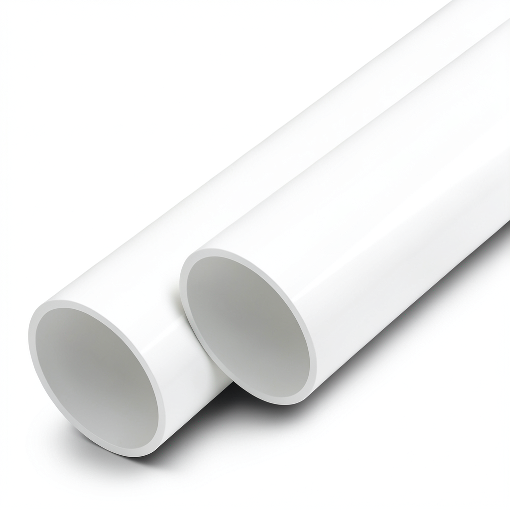 مواسير UPVC ضغط اسمي 10 بار قطر خارجي 200 مم سمك 7.7 مم أبيض