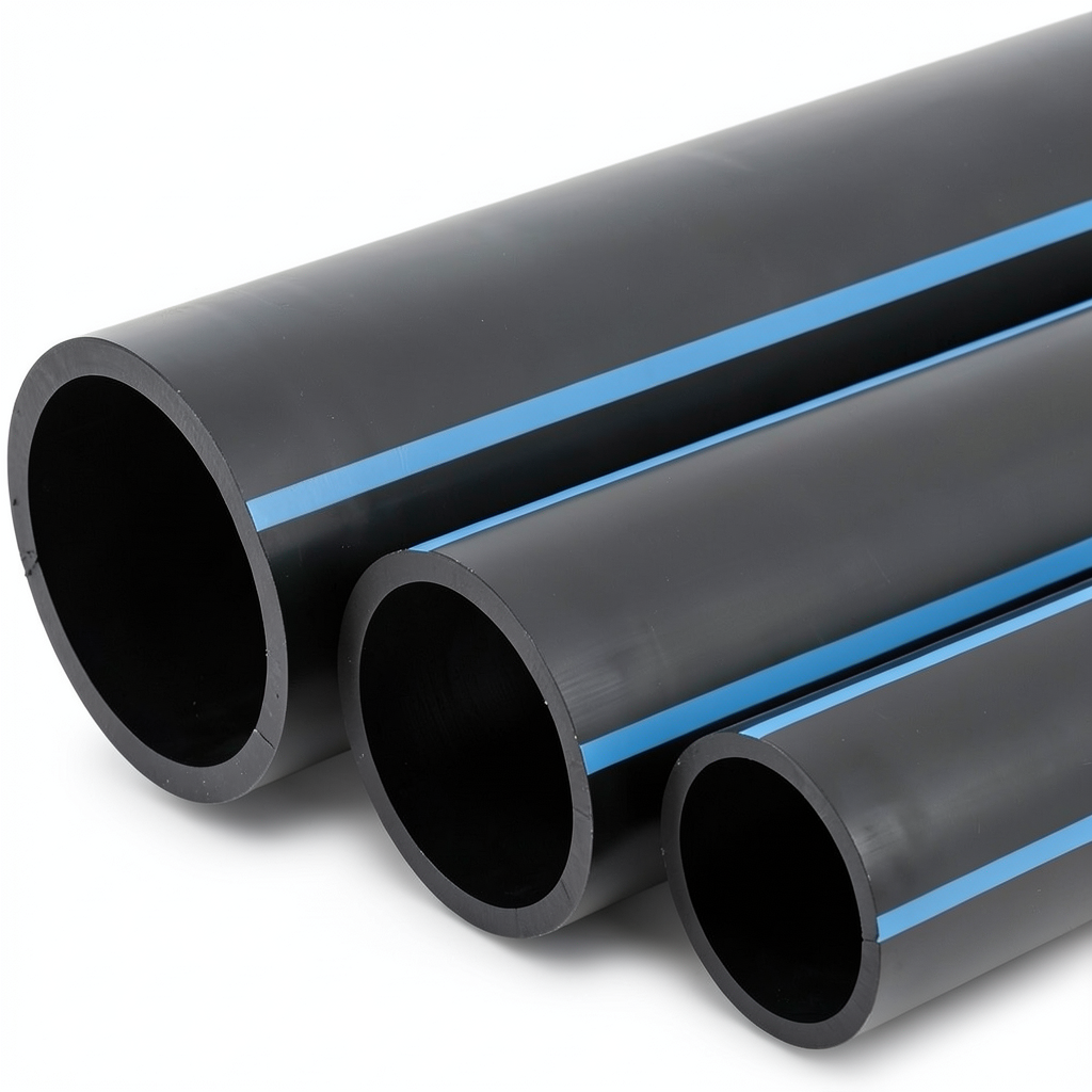 أنابيب HDPE الوطني لشبكات المياه الغير مضغوطة ضغط 4 بار قطر خارجي 90 مم سمك 1.8 مم لون أسود