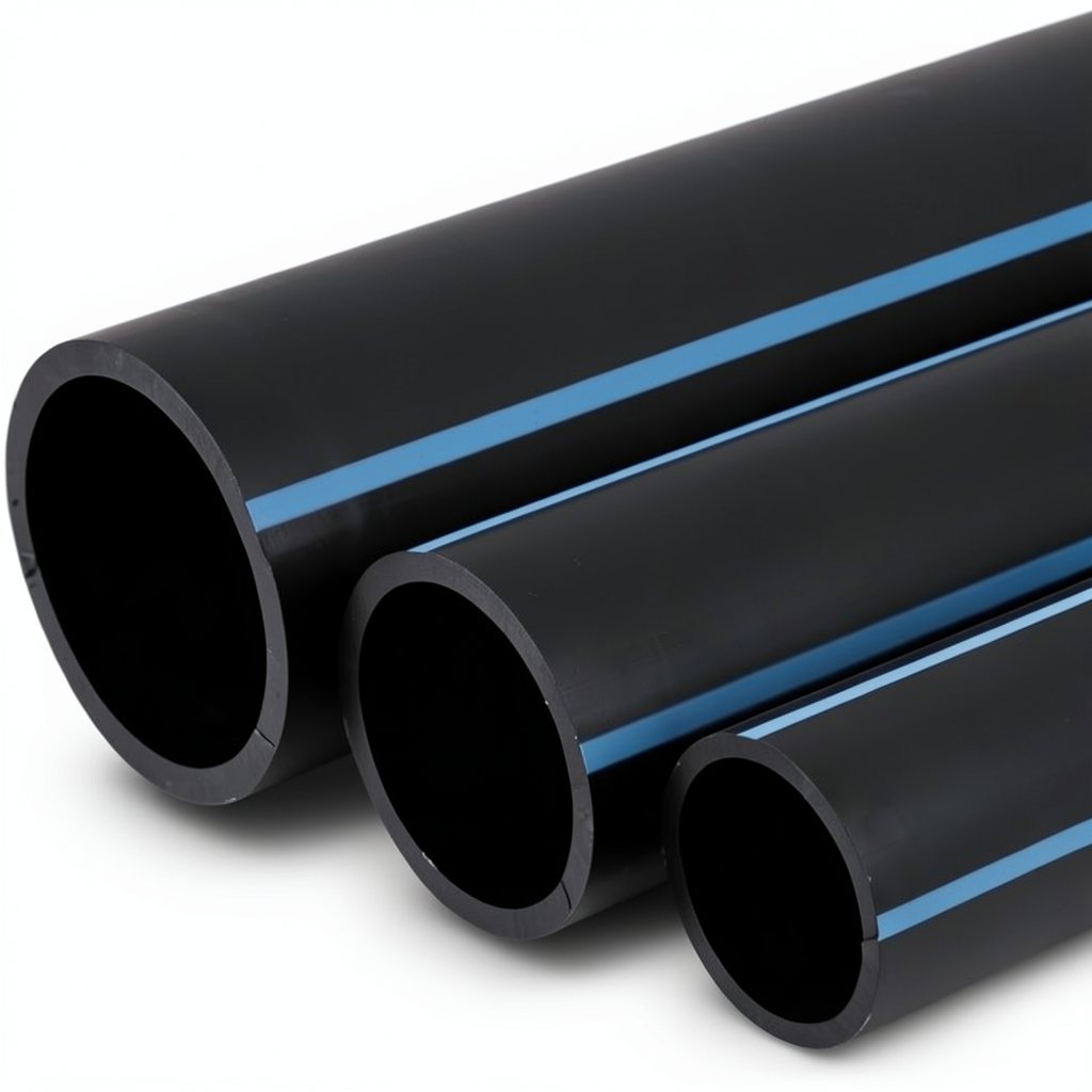 أنابيب HDPE الوطني لشبكات المياه الغير مضغوطة ضغط 4 بار قطر خارجي 180 مم سمك 3.6 مم لون أسود
