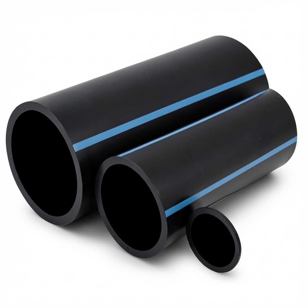 NPF HDPE Pipes Nominal Pressure 4 Bar Outside Diameter 250 mm Thickness 4.9 mm Black