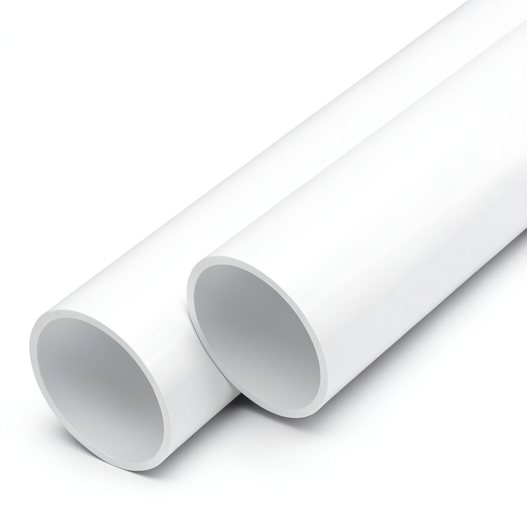 مواسير UPVC ضغط اسمي 10 بار قطر خارجي 200 مم سمك 7.7 مم أبيض