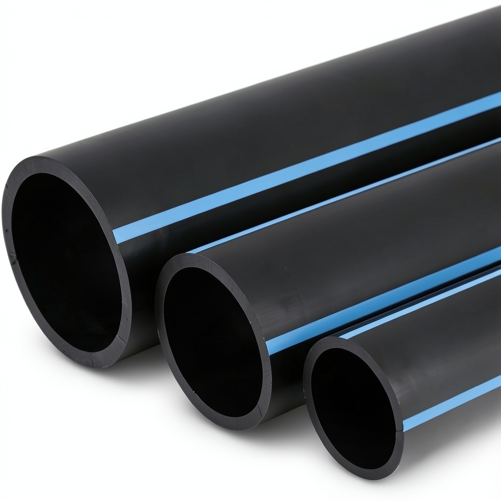 أنابيب HDPE الوطني لشبكات المياه الغير مضغوطة ضغط 4 بار قطر خارجي 75 مم سمك 1.8 مم لون أسود