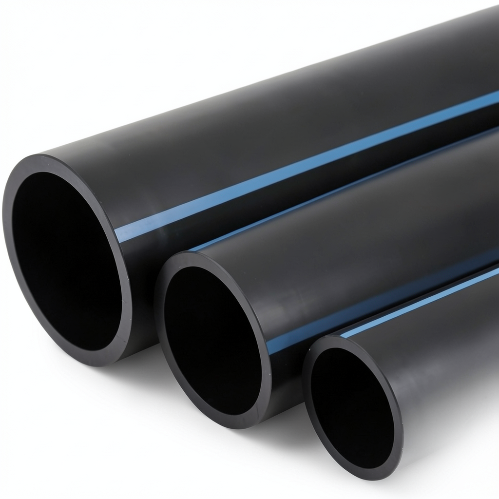 أنابيب HDPE الوطني لشبكات المياه الغير مضغوطة ضغط 4 بار قطر خارجي 160 مم سمك 3.2 مم لون أسود