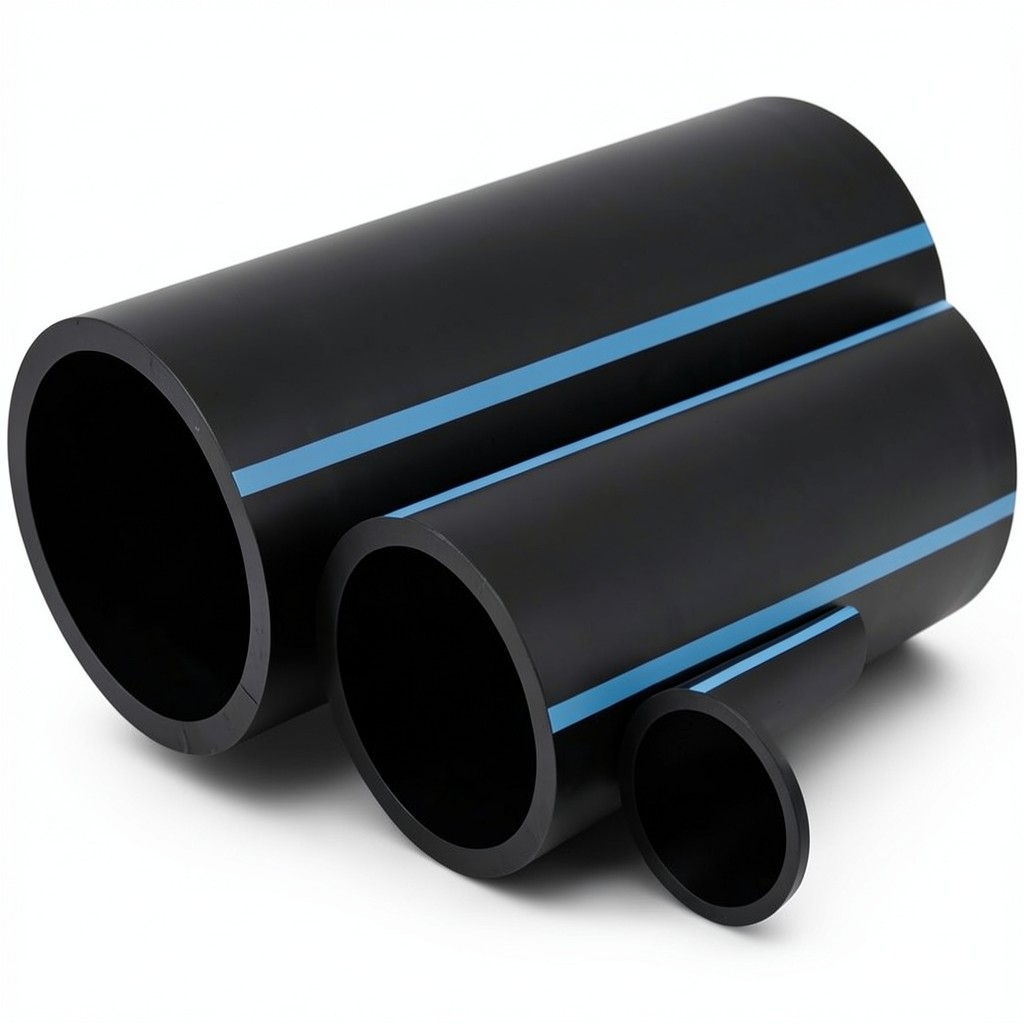أنابيب HDPE الوطني لشبكات المياه الغير مضغوطة ضغط 4 بار قطر خارجي 225 مم سمك 4.5 مم لون أسود