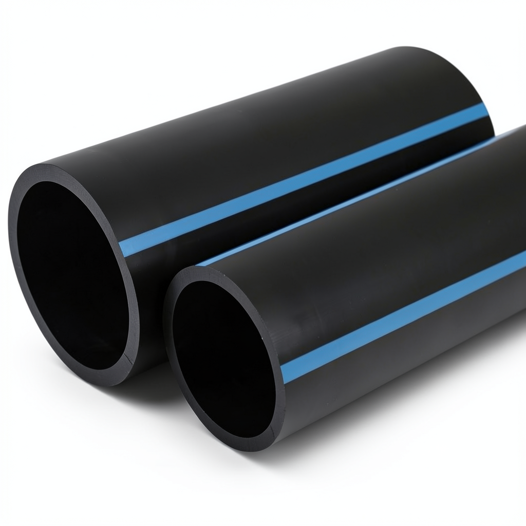 أنابيب HDPE الوطني لشبكات المياه الغير مضغوطة ضغط 4 بار قطر خارجي 630 مم سمك 12.4 مم لون أسود