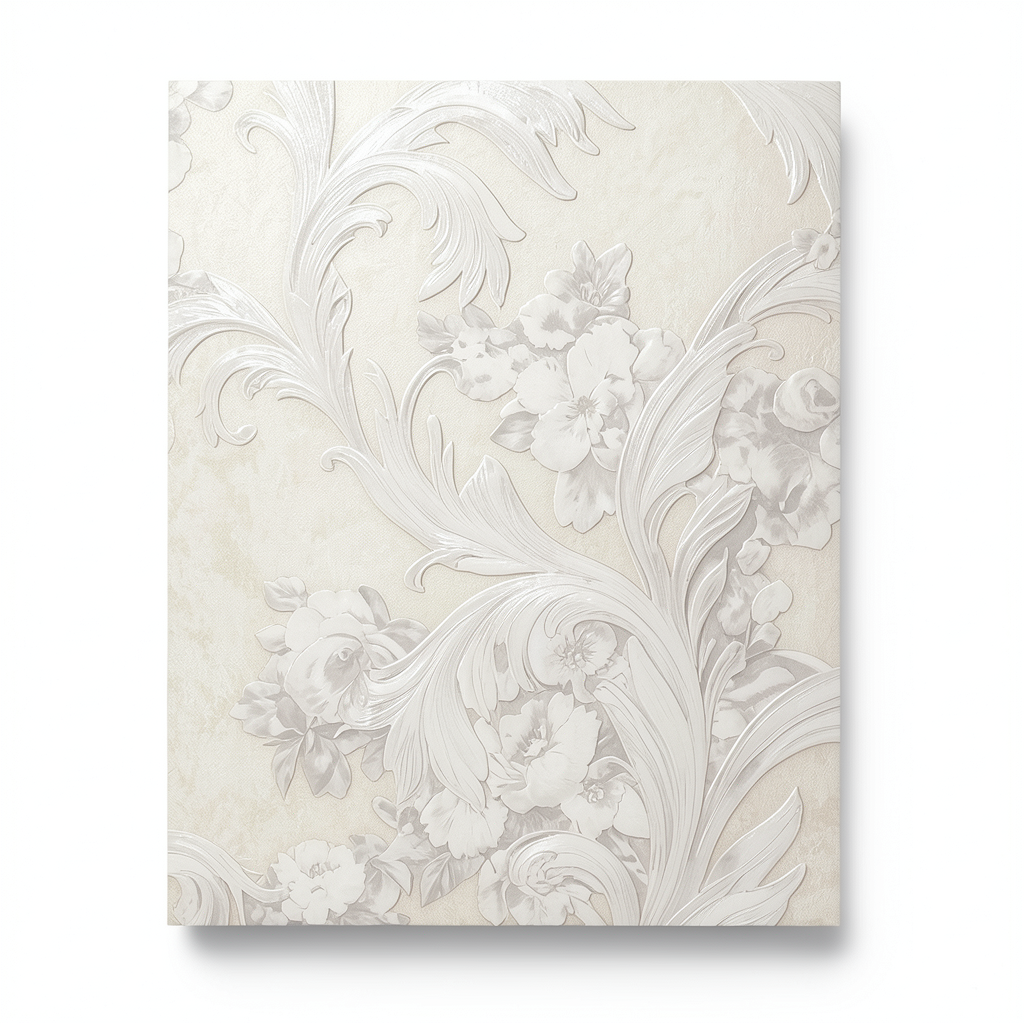 Italian Wallpaper Floral Design Pale Beige, Size 10mx0.70m, Model rc17046