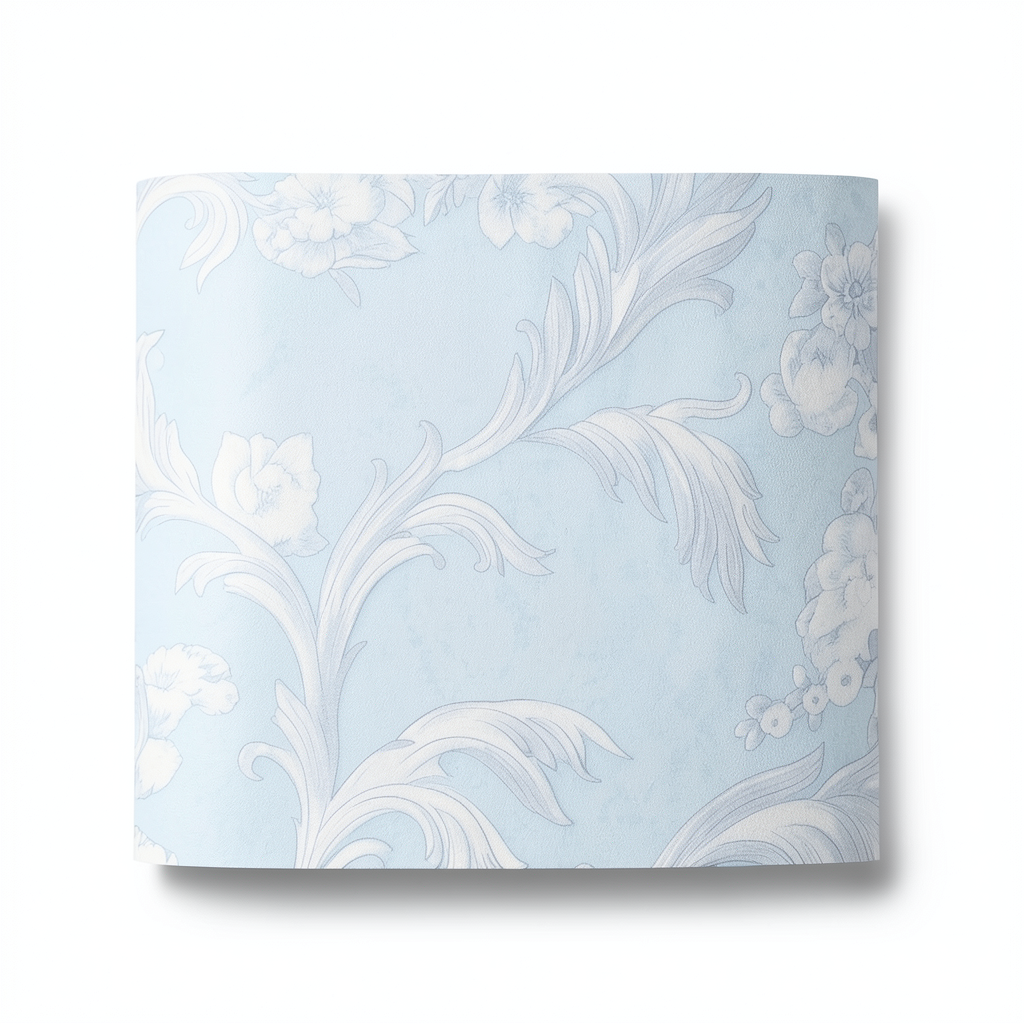 Italian Wallpaper Floral Design Pale Blue Color, Size 10mx0.70m, Model rc17049