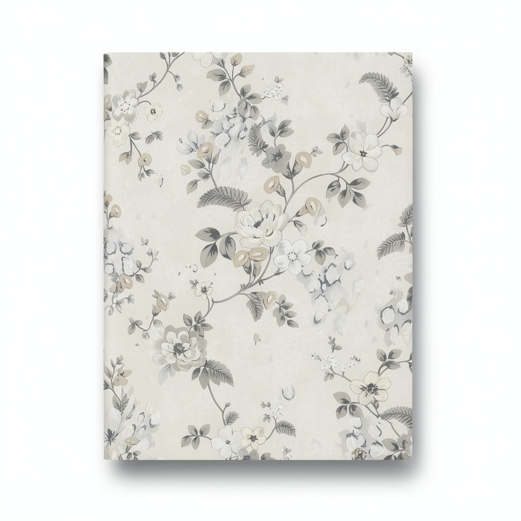 ورق جدران ايطالي تصميم ورود لون بيج شاحب، مقاس 10 م×0.70 م، موديل rc17015