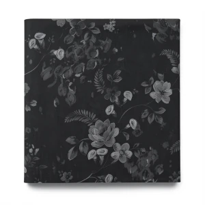 Italian Wallpaper Floral Design Black Color, Size 10m x 0.70m, Model rc17024