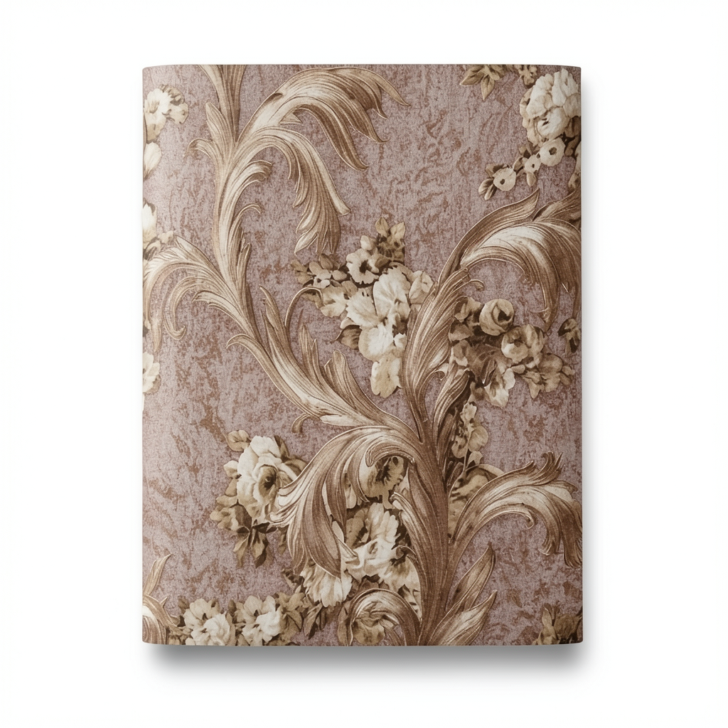 Italian Wallpaper Floral Design Brown Color, Size 10mx0.70m, Model rc17047
