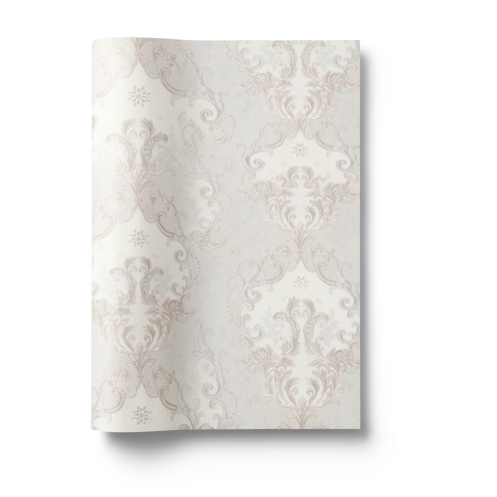 Italian Wallpaper Classic Design 10m x 1.06m Pale Beige, Model 82812