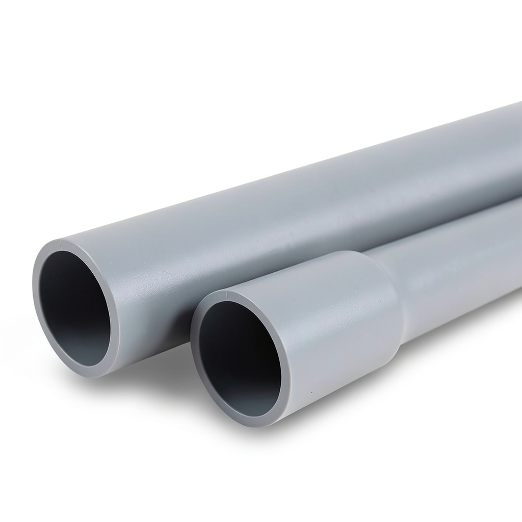 UPVC Pipes Schedule 80 Size 4 Inch Thickness 8.56 mm Gray