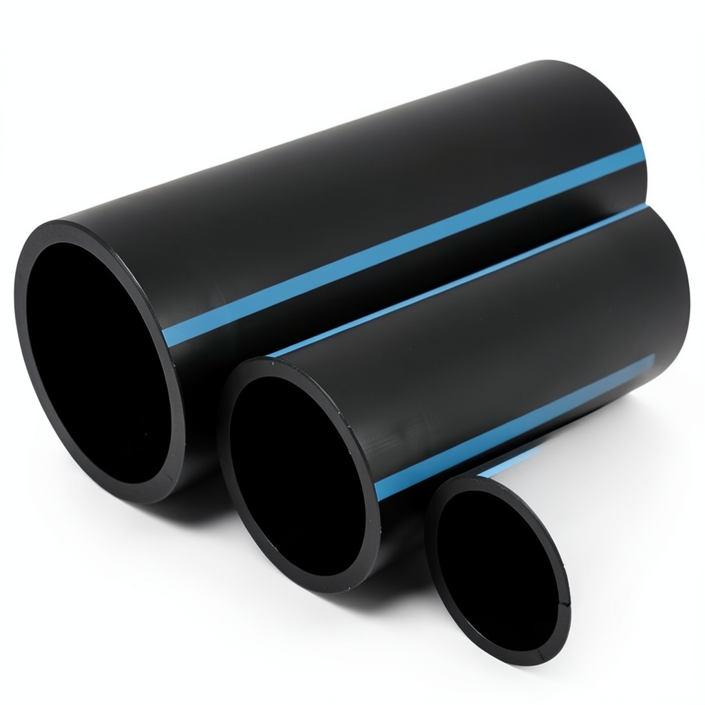 NPF HDPE Pipes Pressure 6 Bar Diameter 140 mm Thickness 4.1 mm Black