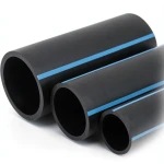 مواسير HDPE الوطني لشبكات المياه ضغط عالي 6 بار قطر 200 مم سمك 5.9 مم أسود