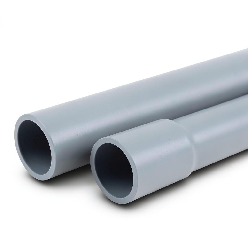 مواسير UPVC جدول 80 مقاس ½2 إنش سمك 7.01 مم لون رمادي