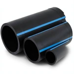 مواسير HDPE الوطني لشبكات المياه ضغط 6 بار قطر خارجي 400 مم سمك 11.7 مم أسود