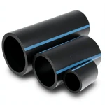مواسير HDPE الوطني لشبكات المياه ضغط 6 بار قطر خارجي 400 مم سمك 11.7 مم أسود