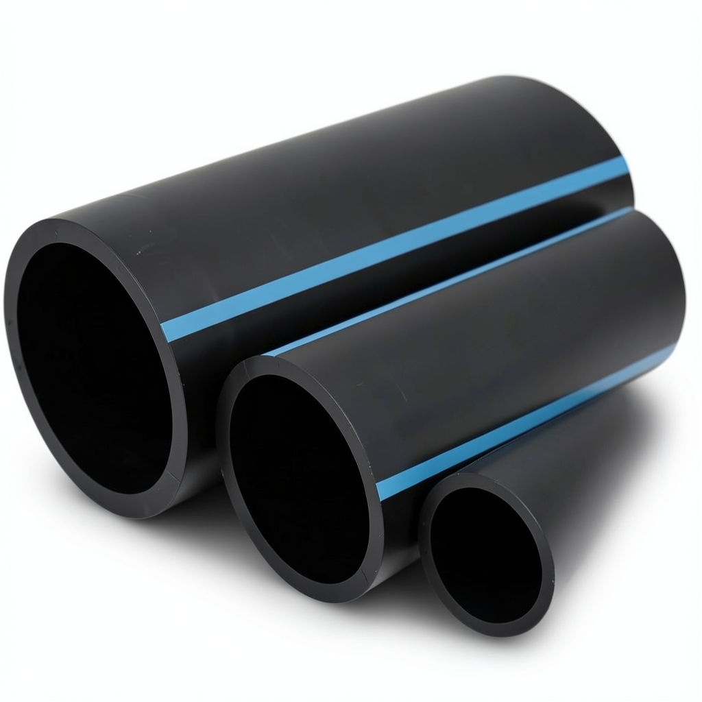 NPF HDPE Pipes High Pressure 6 Bar Diameter 450 mm Thickness 13.2 mm Black