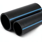 مواسير HDPE الوطني لشبكات المياه ضغط 6 بار قطر خارجي 630 مم سمك 18.4 مم أسود