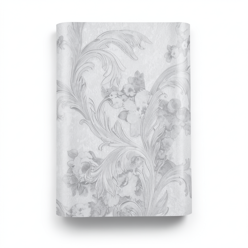 Italian Wallpaper Gray Color Floral Design, Size 10mx0.70m, Model rc17053